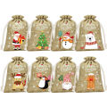 2025 Christmas Burlap Drawstring Candy Bag Santa Gift Bag Christmas Decoration for Present Bag Halloween Christmas New Year.