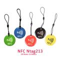 10pcs Ntag213 NFC Tag Lable Token With Rope RFID 13.56MHz 144 Bytes ISO14443A Epoxy Card 35mm Diameter For All NFC Enabled Phone. 