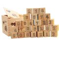 48 Pcs Wooden Alphabet Abc Number 123 Blocks With Box For Baby Toddlers Age 2-7 years - 14'×10'*14 cm. 
