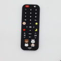 Silicone cartoon simulation remote control, dental adhesive grinding toy with buttons.