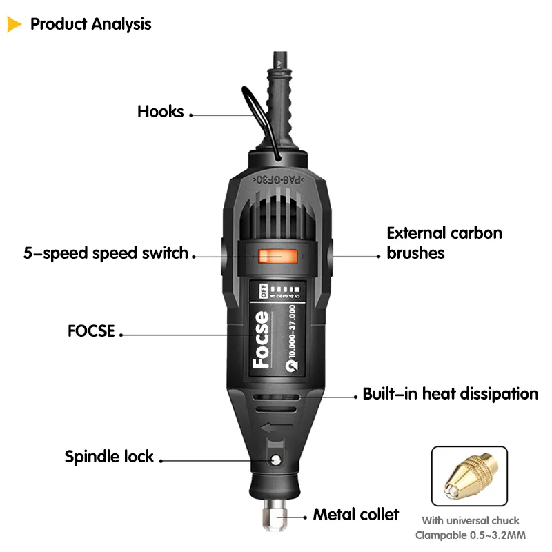 180W Power Electric Mini Drill Engraver Rotary Tool Polishing Grinder ...