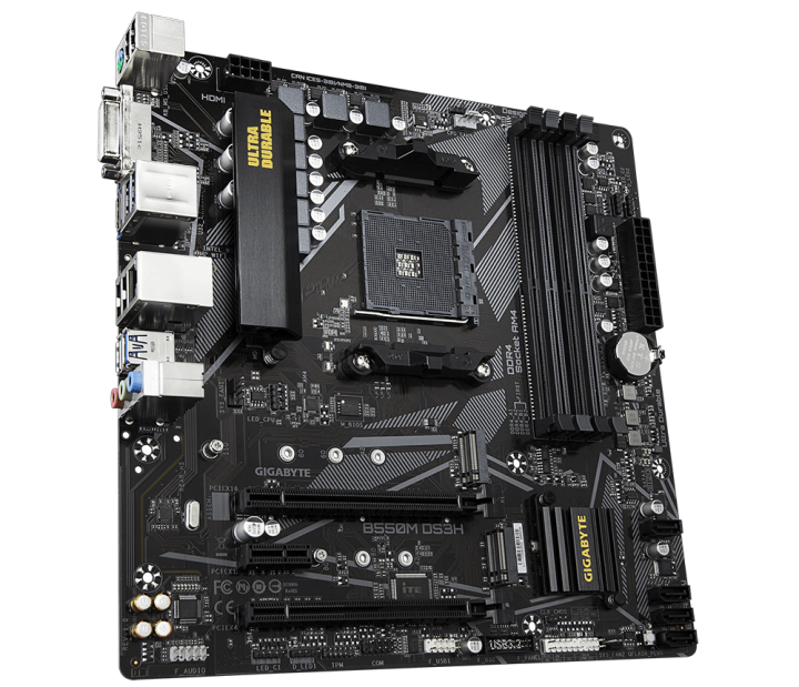 GIGABYTE%20New%20B550M%20DS3H%20Micro-ATX%20AMD%20B550%20DDR4%204733(O.C.)MHz%20M.2%20USB%203.2%20128G%20%20Double%20Channel%20Socket%20AM4%20Motherboard%20-%20Image%204