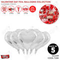 18 Inch Heart Shape Foil Balloon Set Collection - 5 Pcs. 