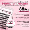 uCoolMe Lashes Flora No-Waste Same Length Cluster Lashes 8 -18mm Natural Single-Size Eyelashes Home Makeup Tool Lash Extension. 
