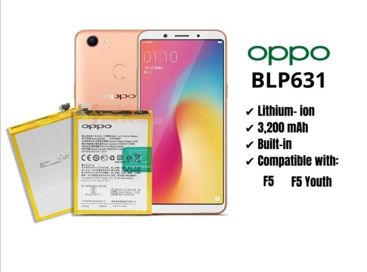 Oppo%20F5%20Battery%20BLP631%203200mAh%20(OEM)%20-%20Image%202