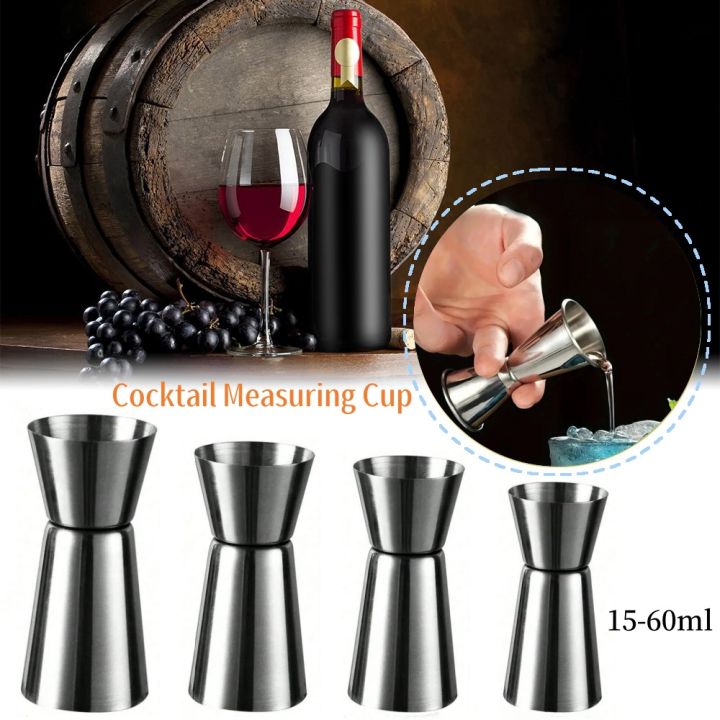 Stainless Cocktail Measuring Cup Peg Jigger Shaker Bartender Beverage ...