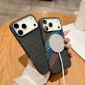 Carbon Fiber Magnetic Charge Protection Phone Case For Magsafe iPhone 17 Air 16 15 PM 14 Plus 13 12 11 Pro Max Hard PC Cover. 