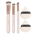Maange 3Pcs Makeup Brushes + 2Pcs Triangle Powder Puff Set Concealer Eye Shadow Makeup Brush Blending Cosmetic Beauty Tools. 