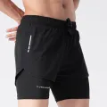 Swimwear men swim trunks beach shorts double layer XXL quick dry high quality elasticity #0195. 