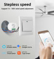 Tuya Wifi Smart Ceiling Fan Speed Switch EU 220V Mini Wall On Off Module Remote Electric Control For Alexa  Home. 