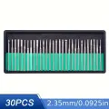 30pcs Diamond Grinding Burr Needle Point Engraving Carving Polishing For Glass Jade Stone 2.35/3mm Drill Bit Rotary Tool Set. 