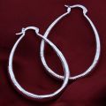 Charms silver color 3CM hoop Earrings for Women fashion party wedding Jewelry fine Christmas Gifts. 