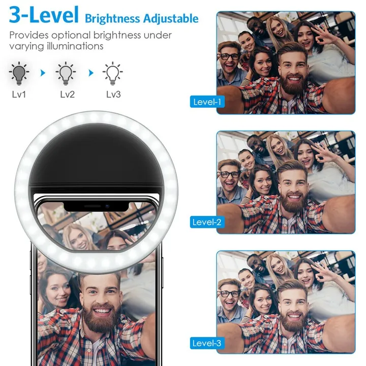 Mini%20Selfie%20Ring%20Light%20LED%20Rechargeable%20Clip%20On%20Portable%20Phone%20Camera%20Flash%20-%20Multicolor%20-%20Image%203