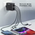 160W 6 Ports Fast Charger USB Type C Quick Mobile Phone Charger EU US UK Plug Charger Adapter For iPhone 16 Pro Samsung Xiaomo.