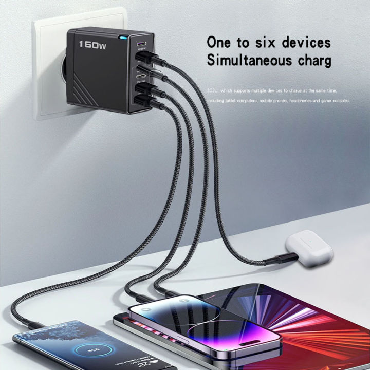 Total%20160W%206%20Ports%20Fast%20Charging%20QC3.0%20Travel%20Charger%20For%20iPhone%2016%2015%20Samsung%20Xiaomi%20EU%20US%20UK%20Plug%20Mobile%20Phone%20Wall%20Adapter%20-%20Image%204
