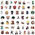 50Pcs My Hero Academia Stickers DIY Decoration Waterproof Skateboard Notebook Luggage Laptop Phone Fridge Decals. 