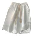 Solid Breathable Shorts Summer Men's Fashion Trendy Brand Lightweight Drawstring Basketball Sports Fitness Large Middle Pants. 