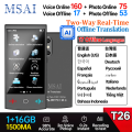MSAI T13 T26 Instant Translator 160 Online Offline Transaction1+16GB Real-Time T8pro Bluetooth Voice Translator for Travel.