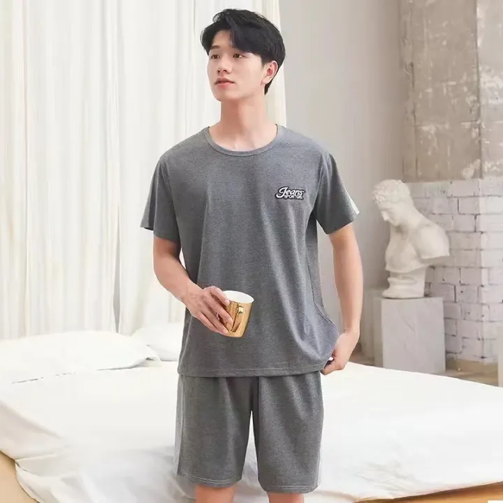 Men%20Pajama%20Set%20Cotton%20Short%20Sleeve%20Shorts%20Casual%20Striped%20Nightwear%20Loungewear%20Two-Piece%20Set%20Plus%20Size%20Summer%20Man%20Sleepwear%20-%20Image%203