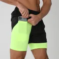 2025New Men Running Shorts Gym Sports Shorts 2 In 1 Quick Dry Workout Training Gym Fitness Jogging Short Pants Summer Men Shorts.