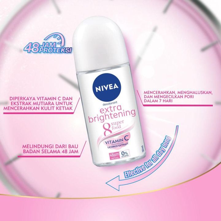 Nivea%20Extra%20Whitening/Bright%20Pore%20Minimizer%20Antiperspirant%20Deodorant%20Roll-On%2050Ml%20-%20Image%202