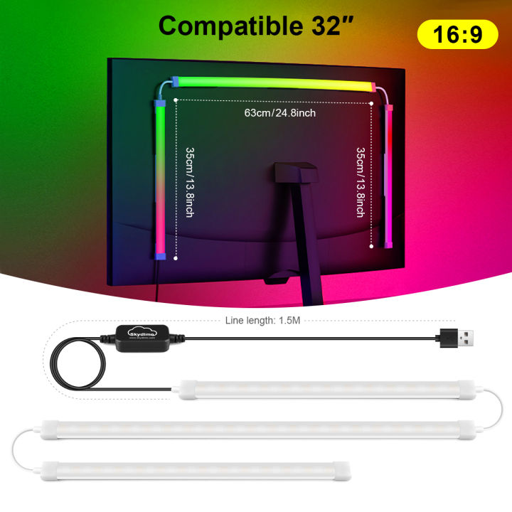 RGBIC%20Computer%20Display%20Screen%20Ambient%20Light%20USB%20LED%20Strip%20PC%20Gaming%20Backlight%20Decor%20For%2024/27/32/34/49%20inch%20monitor%20-%20Image%207