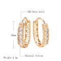 Kinel New Fashion Natural Zircon Hoop Earrings for Women 585 Rose Gold Color Hollow Flower Fine Wedding Party Jewelry. 