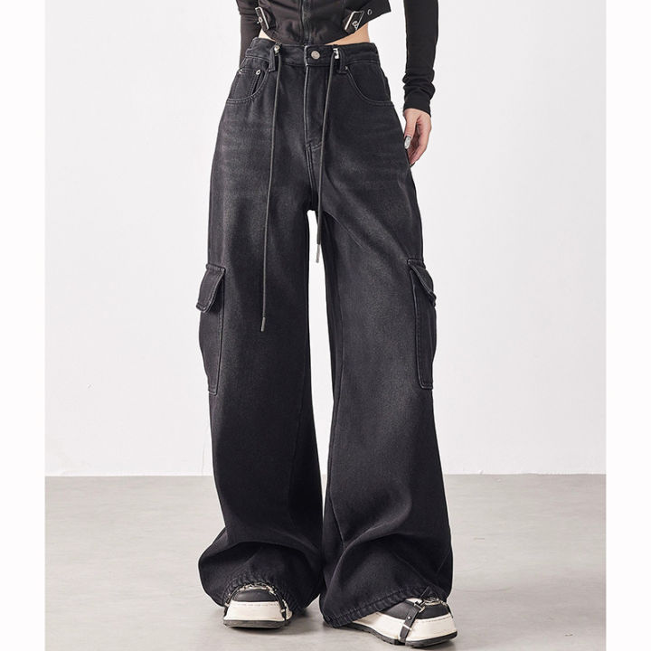 Girls%20Baggy%20Thin%20Wide%20Leg%20Cargo%20Jeans%20High%20Street%20Retro%20Female%20High%20Waist%20Pants%20Lady%20Casual%20Fashion%20Solid%20Denim%20Trousers%20-%20Image%202