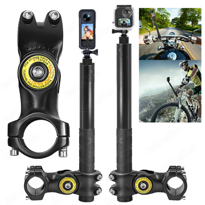 Motorcycle Bicycle Selfie Stick Monopod Mount Handlebar Bracket for Insta360 X5 X3 X4  Hero 13 12 11 10 9 8  Accessories