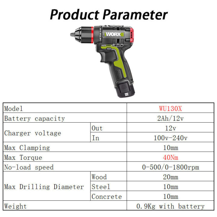 WORX%20WU130X%2012V%20Cordless%20Electric%20Screwdriver%20Drill%2040Nm%20Brushless%20Motor%20for%20Metalworking%20Home%20Lithium%20Battery%20Power%20Tools%20-%20Image%206