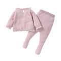2pcs Autumn Winter Doll Collar Long Sleeve Sweaters + Solid Color Long Pants Baby Girls Clothing Sets Baby 0-9M Tops & Bottoms. 