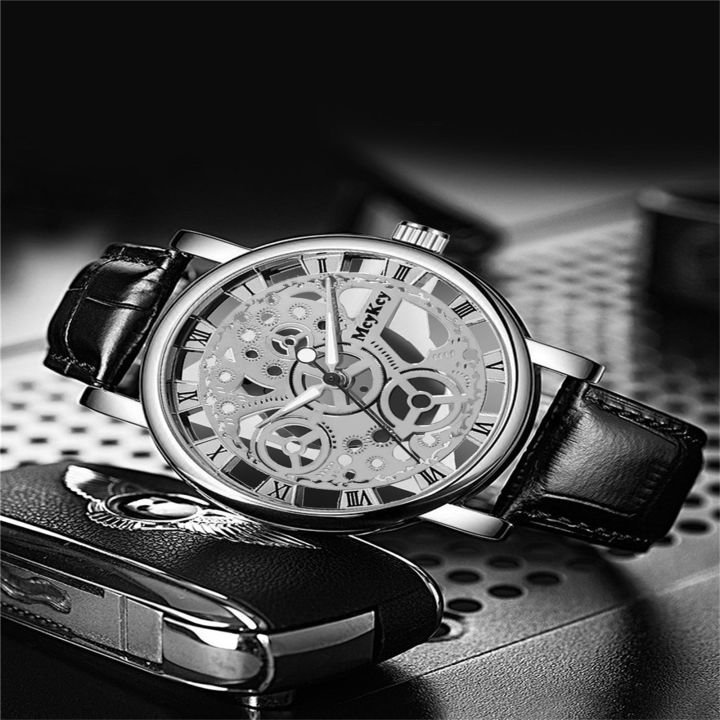 Trendy High-Quality Men'S Alloy Quartz Watch Six Pin Watches For Men Quartz Men'S Watch Blue Glass Belt Watch Men 2024