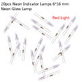 20pcs Neon Indicator Lamps With Resistance Connected To 220V 6*16 mm Neon Glow Lamp Mains Indicator.