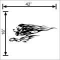 Fire Lion - 2 - Piece For Both Sides - Car Stickers - Car Decals (ALL COLORS AVAILABLE). 