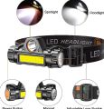 Single Strap Rechargeable LED Headlamp flashlight - 1 watt Mini headlight - Head lamp for Camping and Repairing at night - Army commando color. 