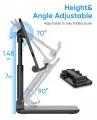 Adjustable Cell Phone Stand – Foldable Universal Mobile & Tablet Holder for Desk, Height & Angle Adjustable Desktop Stand for Video Calls, Watching & Work – Portable Phone Stand – No Color Choice. 