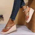 Lightweight Wedges Flip Flops for Women 2025 Summer Thick Bottom Beach Slippers Woman Comfortable Clip Toe Sandals Female. 