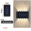 Solar Outdoor Wall Light 10 LED Waterproof Garden Light Courtyard Balustrade Decorative Atmosphere Lamp Down Luminous Solar Lamp. 