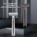 Classic Metal Double-Layer Semi-Blade Razor Manual Shaving Razor Stainless Steel Double-Sided Blade Beard Razor.