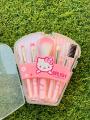 Hello Kitty 5 Piece Makeup Brush Kit With Storage Bag. 