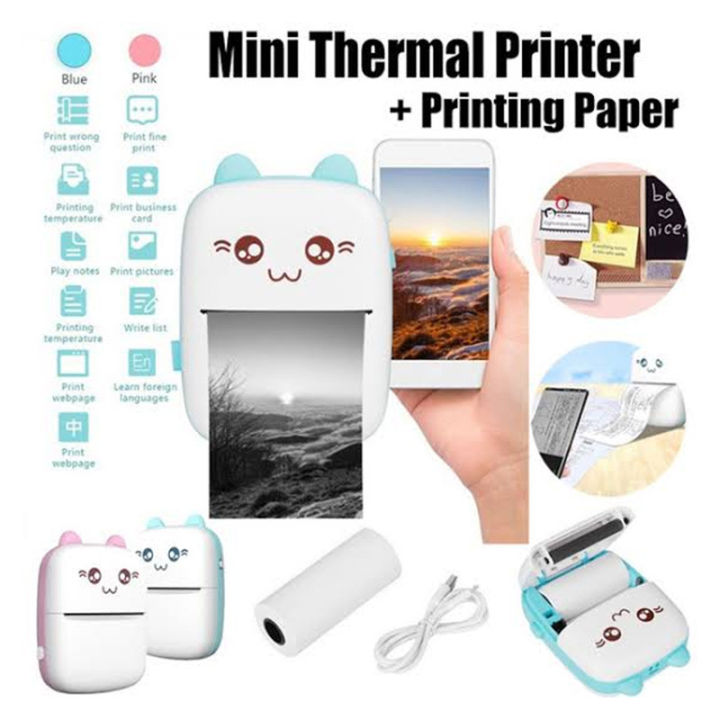 Mini Thermal Printer with Free Printing Paper – Bluetooth Portable ...