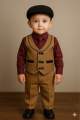 Stylish Kids Suit for Boys – Wedding, Birthday & Eid Outfit – 5-Piece Set with Cap. 