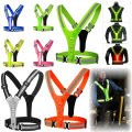 LED Running Vest USB Rechargeable Reflective Security Vest Adjustable Night Running Riding Clothing High Visibility Elastic Band.