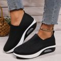 New Fashion Women Mesh Breathable Vulcanized Sneakers Woman Platform Solid Color Casual Shoes Ladies Wedges Walking Shoes. 