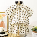 2PS Children's Clothing Set Men/Girls T-shirt + Shorts Summer Cotton Cartoon Casual Boys Sports Suit Children's Children's Cloth. 