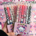 6Pcs/Set Kawaii Sanrio Kuromi Hello Kitty 0.5mm Gel Pens Set Cute Black Pen Cartoon School Student Stationery Supplies Gift. 