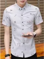Korea Casual Cool men's shirt Short Sleeve Summer Cotton Slim Trend Shirt Large Size Cool Brand top New Arrival. 
