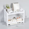 Thetime99 Shelf, Shelf, Plastic Shelf, 2-Tier Shelf, Shelf on the Table, Easy to Assemble, Square Shape. 