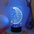 Teddy Bear On Moon Lamp 3D Night Light Illusion, lamp for kids room, Night lamp, decoration piece. 