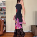 Sexy Black Dresses Women New Summer Lace Fashion Print Sleeveless Backless Strap Maxi Dress Casual Club Elegant Female Dresses. 